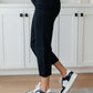 Lizzy High Rise Control Top Wide Leg Crop Jeans in Black