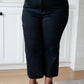 Lizzy High Rise Control Top Wide Leg Crop Jeans in Black