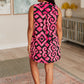 Lizzy Tank Dress in Pink and Black Damask