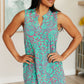 Lizzy Tank Dress in Teal and Magenta Paisley