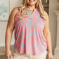 Lizzy Tank Top in Blue and Apricot Paisley