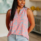 Lizzy Tank Top in Blue and Apricot Paisley