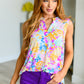 Lizzy Tank Top in Magenta and Orange Pineapple