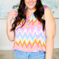 Lizzy Tank Top in Orange Multi Chevron