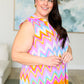 Lizzy Tank Top in Orange Multi Chevron