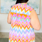 Lizzy Tank Top in Orange Multi Chevron