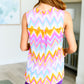 Lizzy Tank Top in Orange Multi Chevron