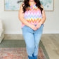 Lizzy Tank Top in Orange Multi Chevron