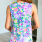 Lizzy Tank Top in Teal and Purple Pineapple