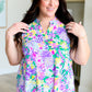Lizzy Tank Top in Teal and Purple Pineapple