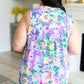Lizzy Tank Top in Teal and Purple Pineapple