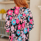 Lizzy Top in Black Bright Floral