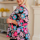 Lizzy Top in Black Bright Floral