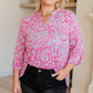 Lizzy Top in Blue and Pink Paisley