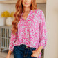 Lizzy Top in Blue and Pink Paisley