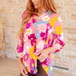 Lizzy Top in Coral and Magenta Painted Floral