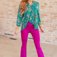 Lizzy Top in Emerald and Purple Paisley