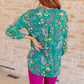 Lizzy Top in Emerald and Purple Paisley