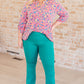 Lizzy Top in Hot Pink and Turquoise Ditsy Floral