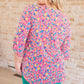 Lizzy Top in Hot Pink and Turquoise Ditsy Floral