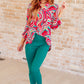 Lizzy Top in Magenta Retro Marble