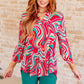 Lizzy Top in Magenta Retro Marble