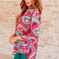 Lizzy Top in Magenta Retro Marble