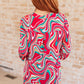 Lizzy Top in Magenta Retro Marble