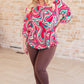 Lizzy Top in Magenta Retro Marble
