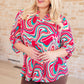 Lizzy Top in Magenta Retro Marble