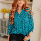 Lizzy Top in Mint Leopard