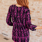 Lizzy Top in Navy and Hot Pink Damask