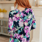 Lizzy Top in Navy and Purple Floral
