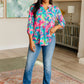 Lizzy Top in Pink and Teal Tie Dye