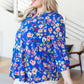Lizzy Top in Royal and Blush Floral