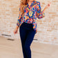 Lizzy Top in Royal and Orange Paisley