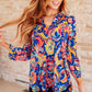 Lizzy Top in Royal and Orange Paisley