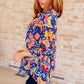 Lizzy Top in Royal and Orange Paisley