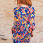 Lizzy Top in Royal and Orange Paisley
