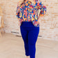 Lizzy Top in Royal and Orange Paisley