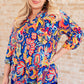 Lizzy Top in Royal and Orange Paisley