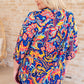 Lizzy Top in Royal and Orange Paisley