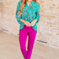 Lizzy Top in Teal and Lavender Wildflowers