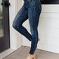 Judy Blue Mid Rise Vintage Raw Hem Skinny Jeans