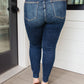 Judy Blue Mid Rise Vintage Raw Hem Skinny Jeans
