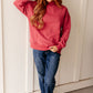 Leena Mock Neck Pullover in Cranberry