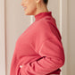 Leena Mock Neck Pullover in Cranberry