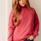 Leena Mock Neck Pullover in Cranberry