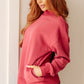 Leena Mock Neck Pullover in Cranberry
