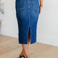 Judy Blue High Rise Denim Midi Skirt